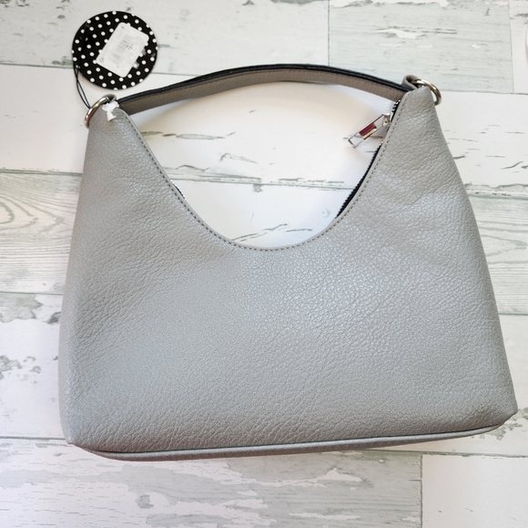 Olivi & KATE Gray Hobo Bag w/ Eyelet Details NWT - Picture 3 of 9